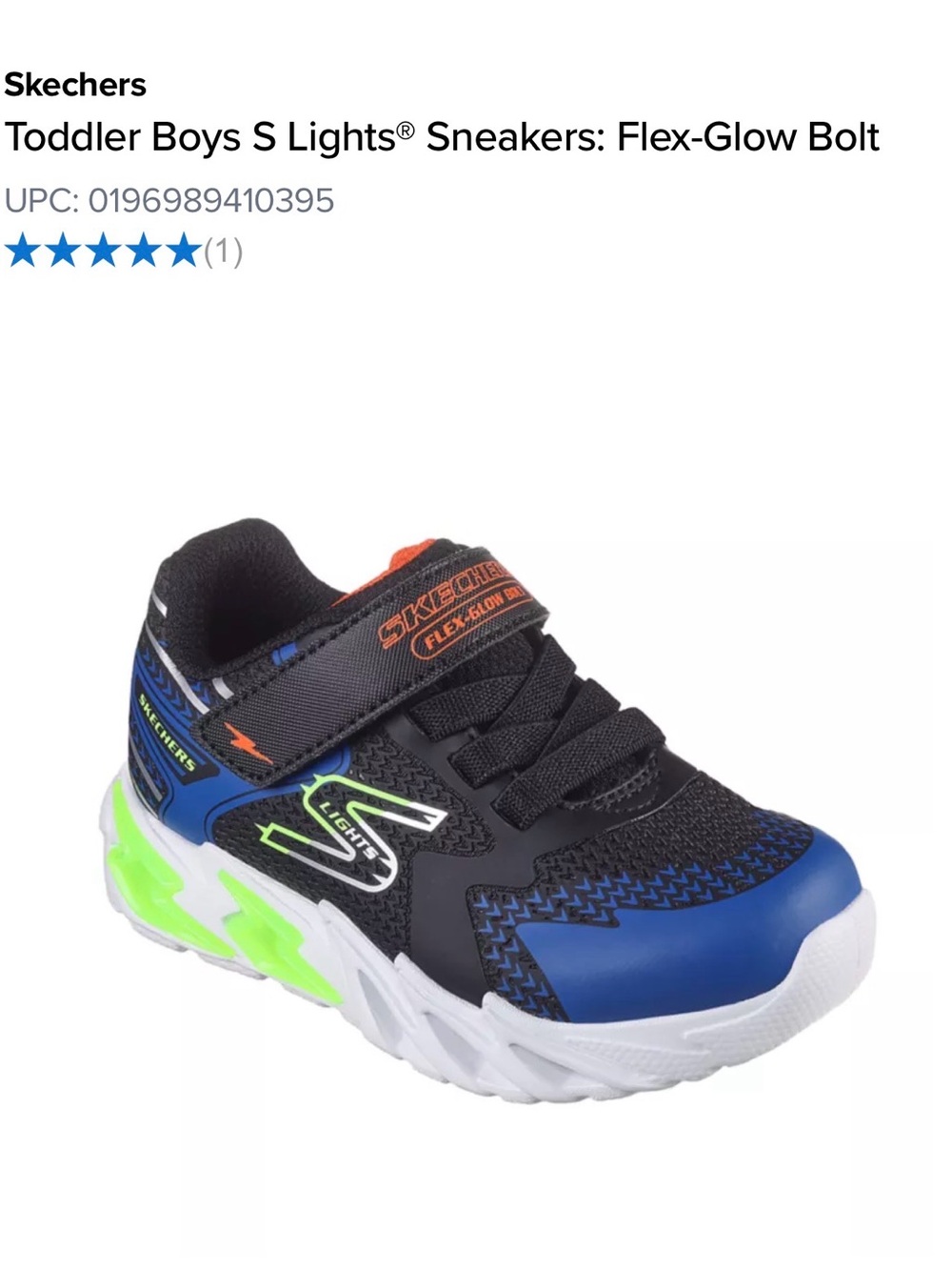 Skechers Toddler Boys S Lights Sneakers Flex-Glow Bolt